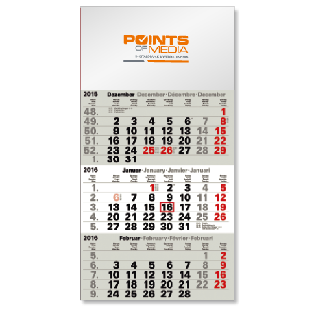 3-Monatskalender für das Folgejahr