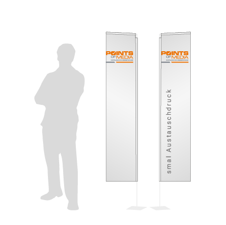 Beachflag Rechteck Austauschdruck | Small (200 cm) | beidseitig bedruckt