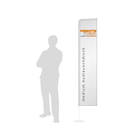 Beachflag Rechteck Austauschdruck | Medium (300 cm) | einseitig bedruckt