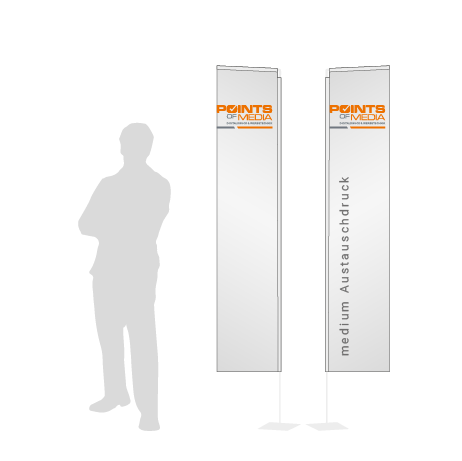 Beachflag Rechteck Austauschdruck | Medium (300 cm) | beidseitig bedruckt