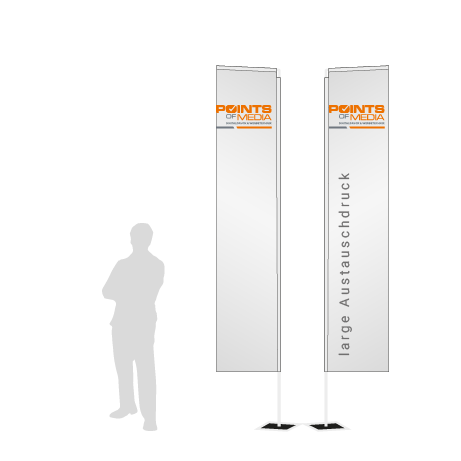 Beachflag Rechteck Austauschdruck | Large (400 cm) | beidseitig bedruckt
